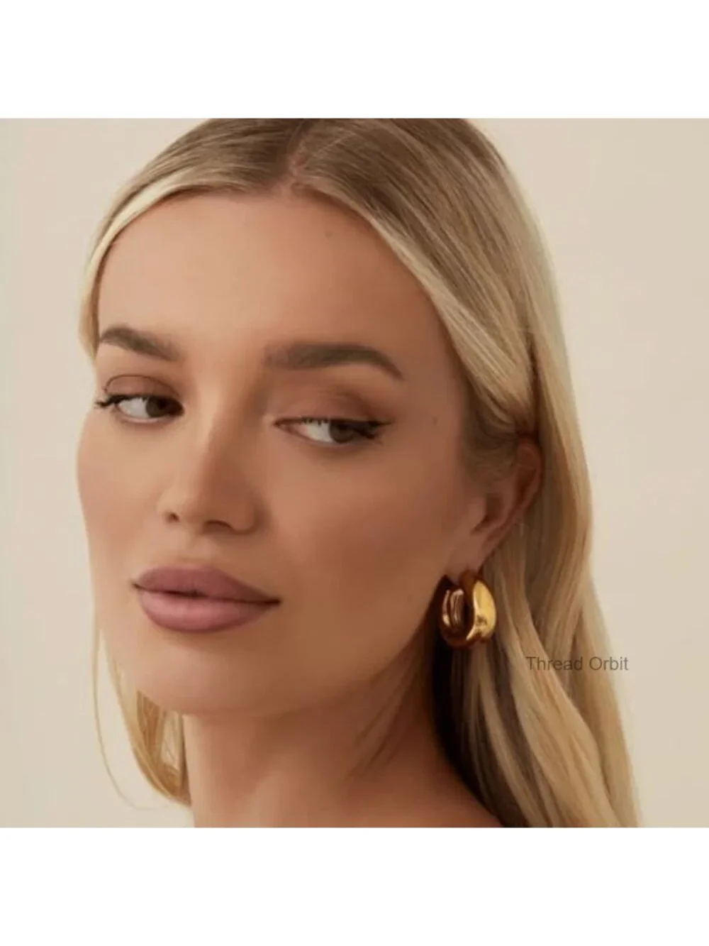 Thick Gold Chunky Hoop Earrings Women Non Tarnish Gold Plated Hypoallergenic